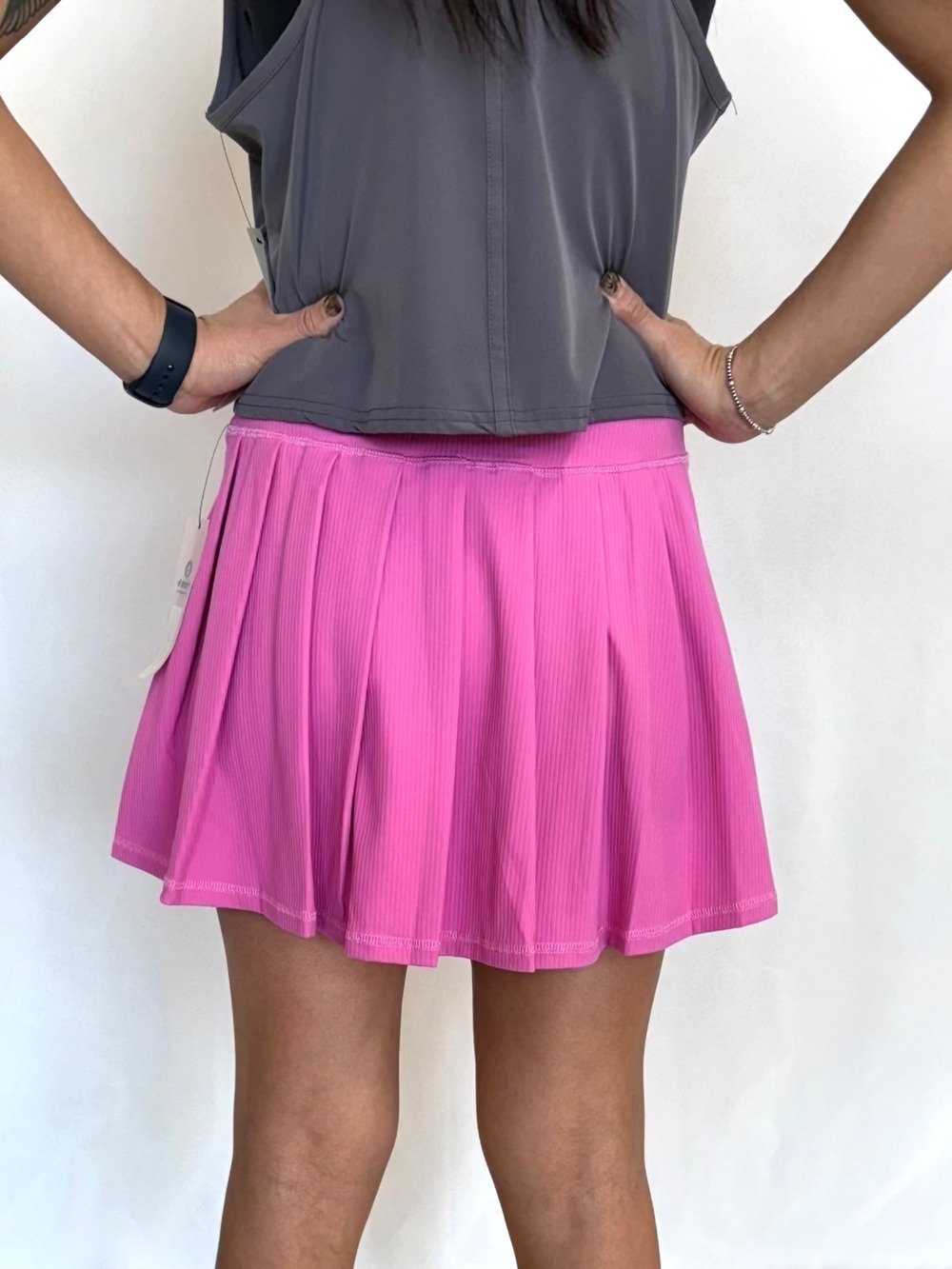 Ribbed High-Waisted Active Tennis Skirt